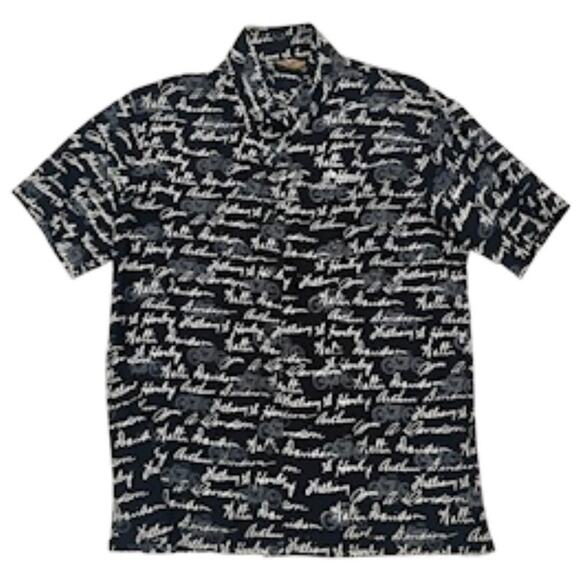 Harley Davidson Motorcycle signature button up shirt TB 8041 - Picture 1 of 8